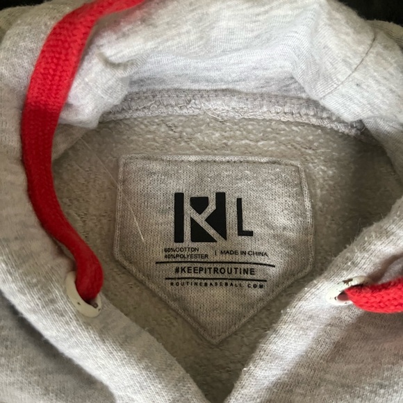 Grey and Blue Routine Baseball hoodie - Picture 2 of 2